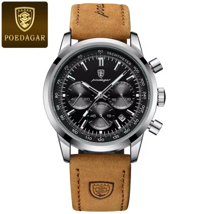 POEDAGAR 921 Montre Homme Quartz Lumineux Etanche Mode Décontractée