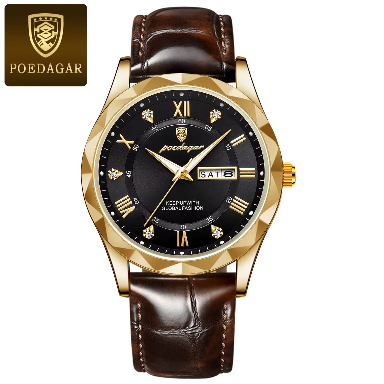 Montre en cuir classique Poedagar 621 pour hommes