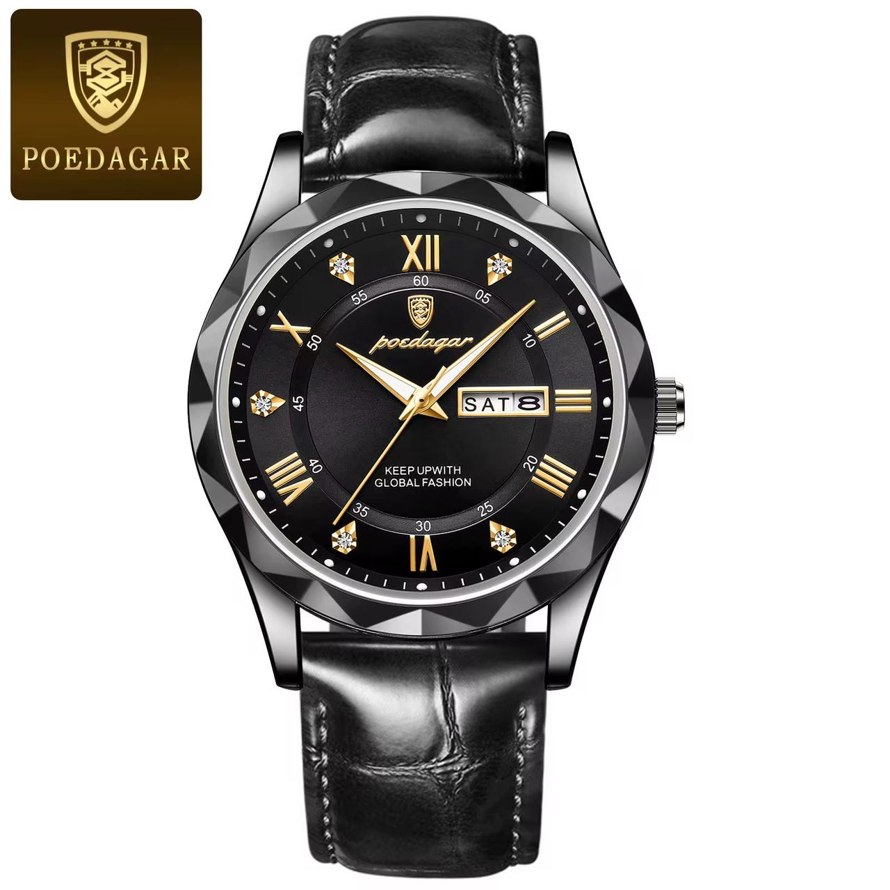 Montre en cuir classique Poedagar 621 pour hommes