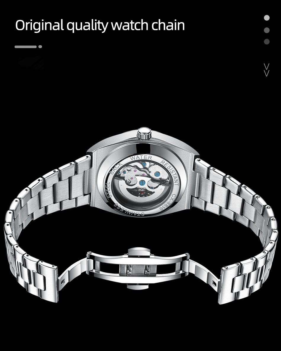 montres mécaniques de luxe pour hommes mouvement automatique squelette creux lumineux verre