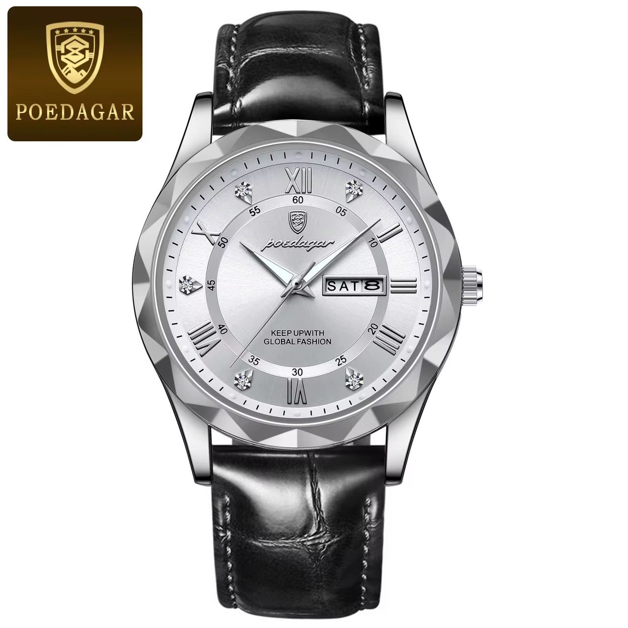 Montre en cuir classique Poedagar 621 pour hommes