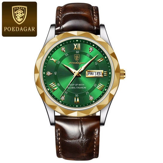 Montre en cuir classique Poedagar 621 pour hommes