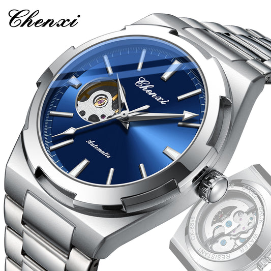 montres mécaniques de luxe pour hommes mouvement automatique squelette creux lumineux verre